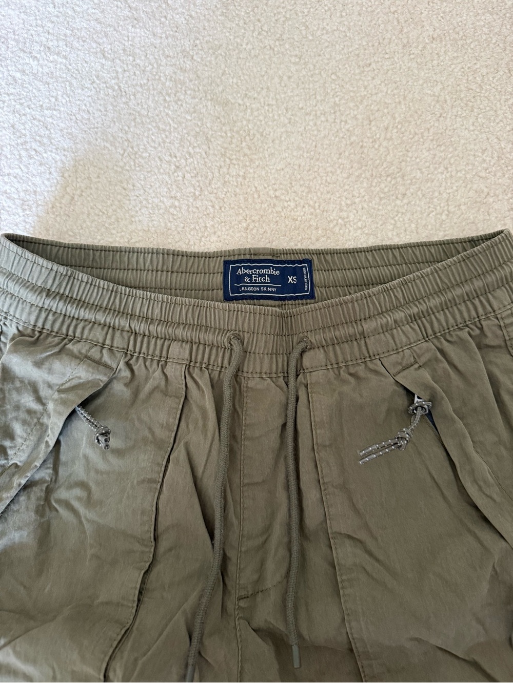 Women’s Olive Cargo Jogger Pants - Casual Utility Style - Picture 4 of 4